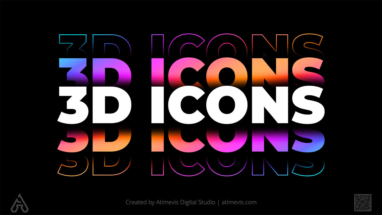 Digital 3D Icons Design Services, Samples, Patterns & Examples in Online Store by Studio Atimevis