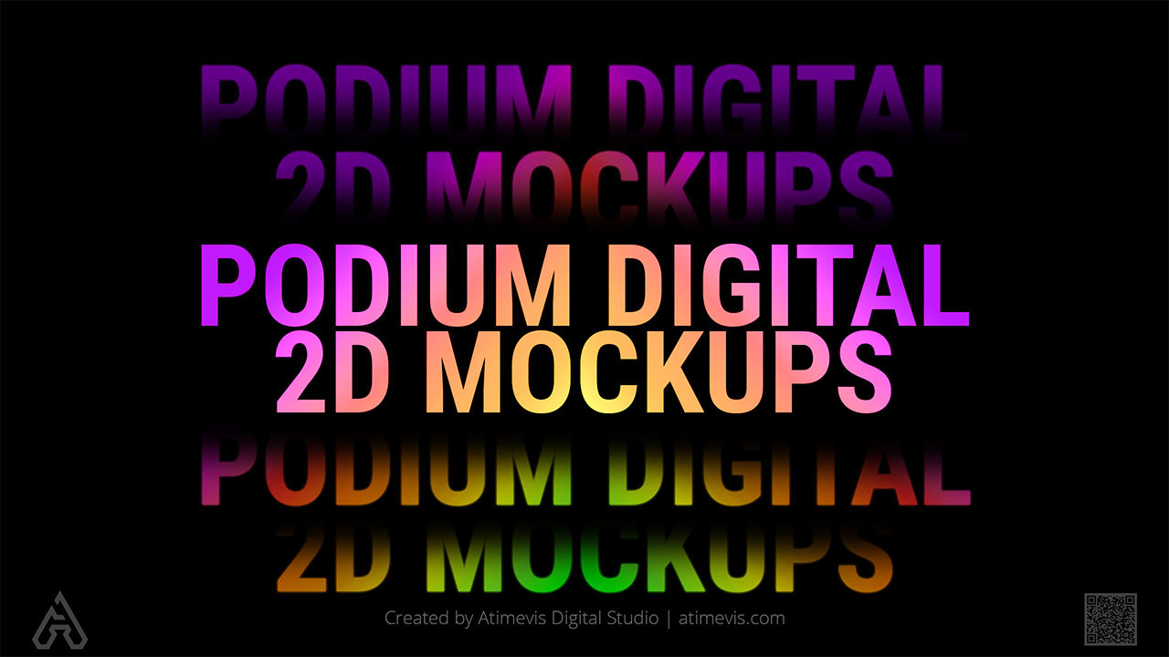 Podiums Flat 2D Mockups Design Samples & Examples by Studio Atimevis